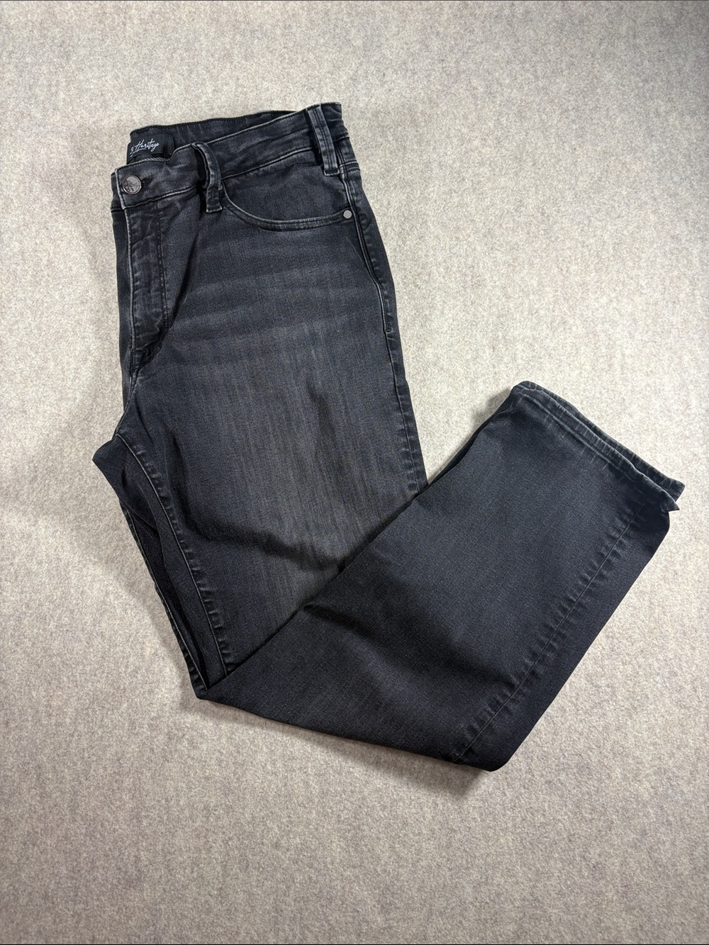34 Heritage Charisma Relaxed Straight Jeans 38x30 Grey Black Sienna Wash EUC